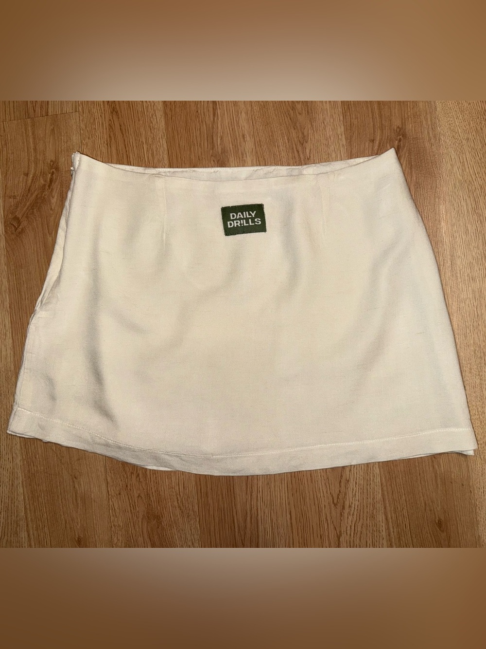 Daily Drills Resort Collection Linen Blend Mini Skirt Cream Size S